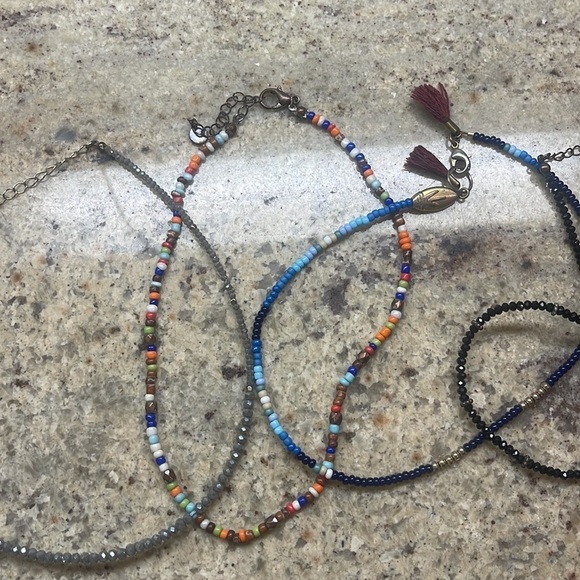 5pc Beaded Necklace Bundle Multicolor Seed Bead Layering Jewelry Boho Y2K - Picture 4 of 6